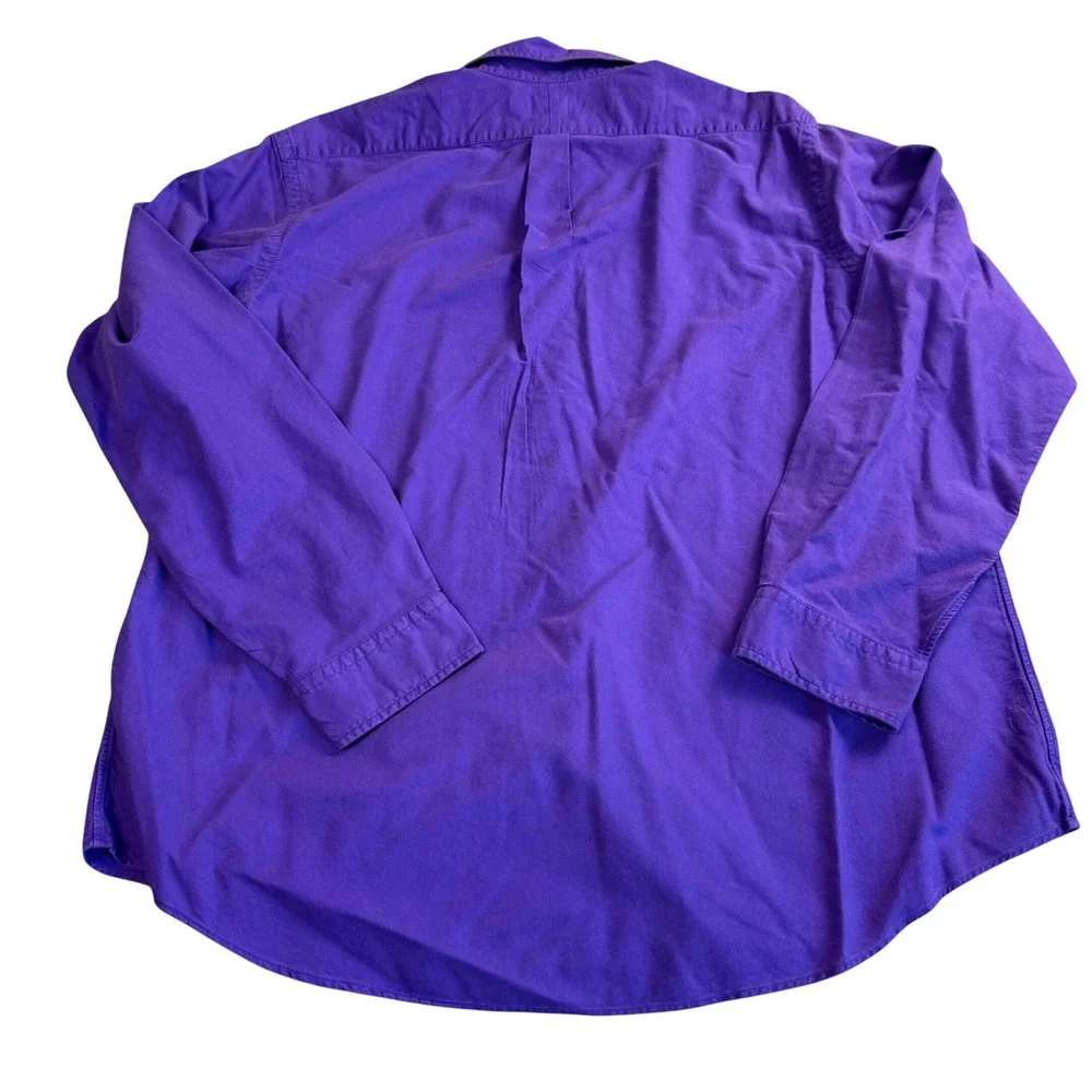 Polo Ralph Lauren Button Down Shirt Mens XXL Purple Classic Fit Long Sleeve Pony
